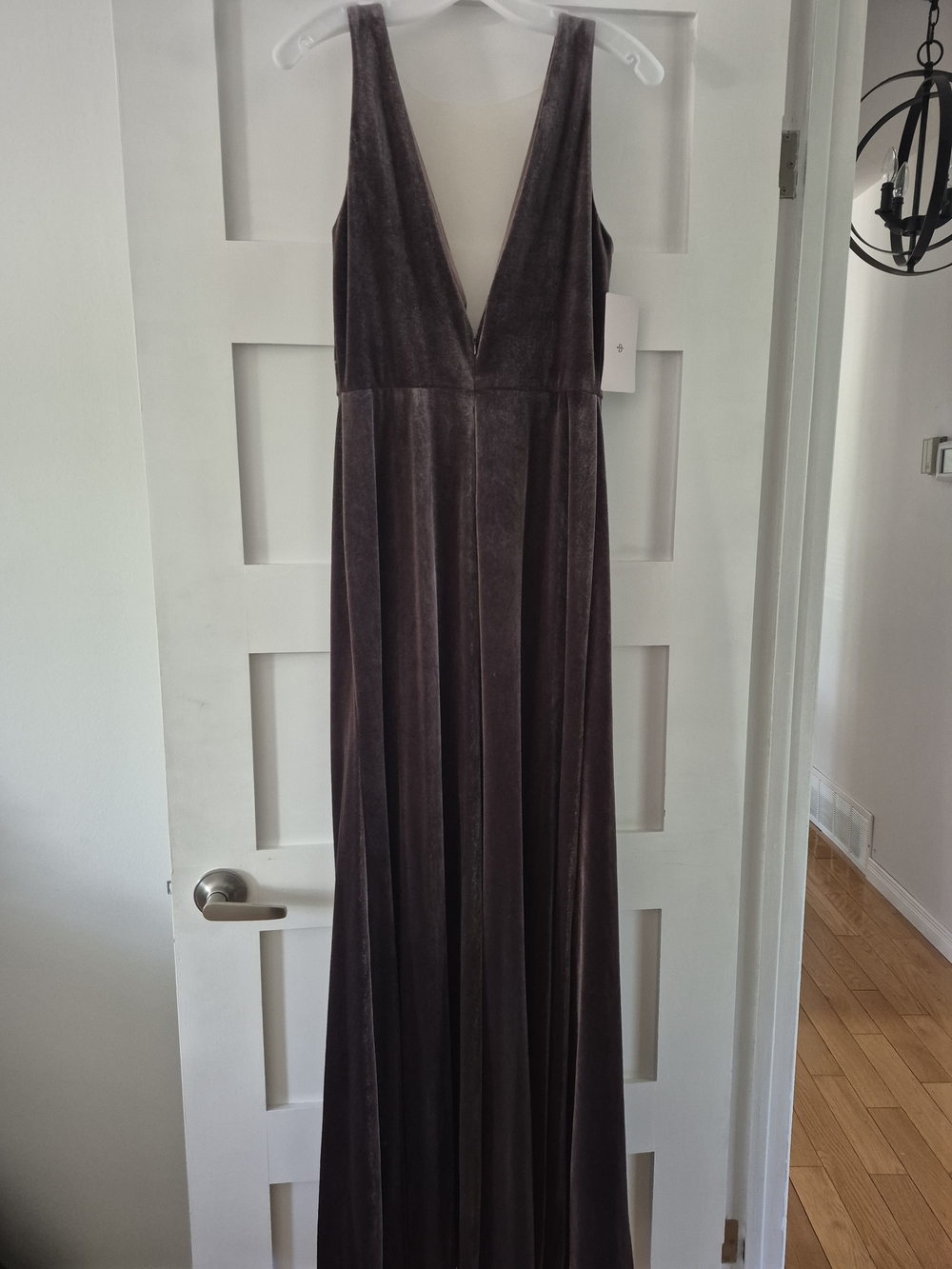 Jenny Yoo Velvet Maxi Dress in Aubergine - Picture 5 of 7